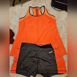 Avia Orange Tank Top and Black Shorts Set